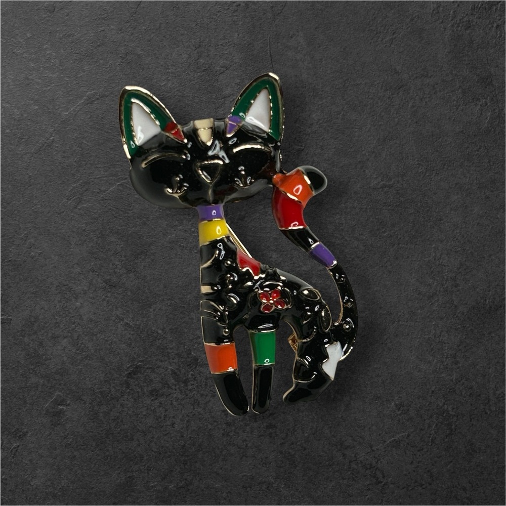 Colorful Cat Brooch - Picture 2 of 4